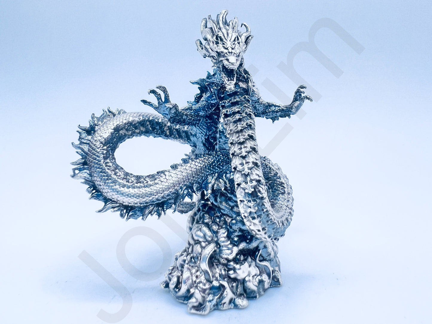 "Asian Dragon" .999+ Silver Statue, Hand Poured, Investment Casting, Custom Made [LIMITED MINTAGE: 100]