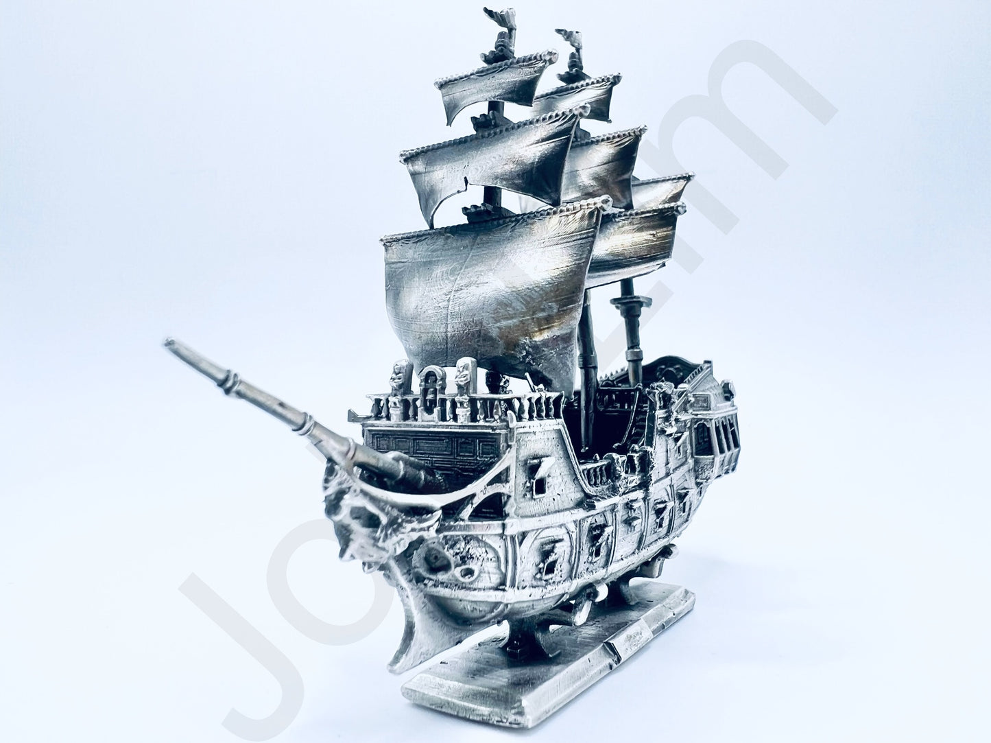 "Pirate Ship v2" .999+ Silver Statue, Hand Poured, Investment Casting, Custom Made [LIMITED MINTAGE: 100]