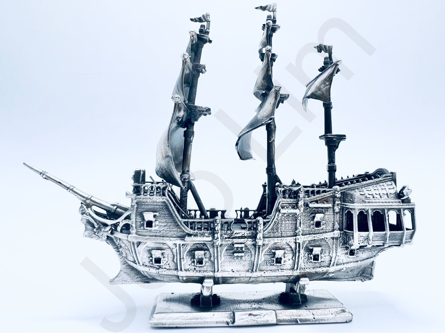 "Pirate Ship v2" .999+ Silver Statue, Hand Poured, Investment Casting, Custom Made [LIMITED MINTAGE: 100]