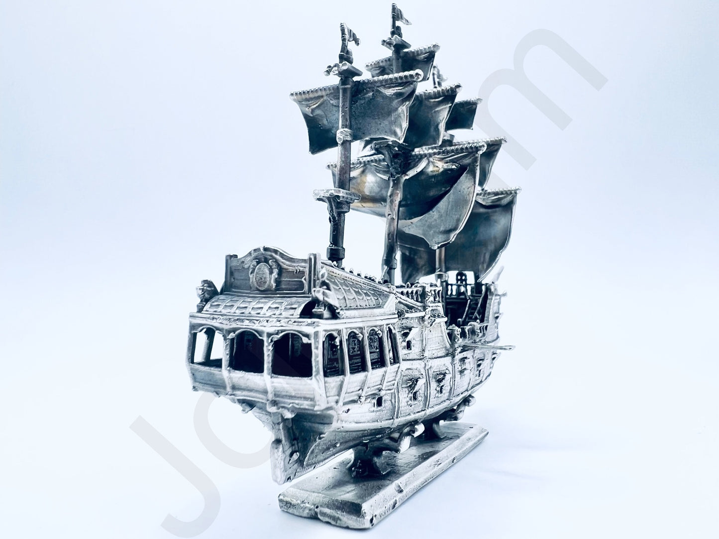 "Pirate Ship v2" .999+ Silver Statue, Hand Poured, Investment Casting, Custom Made [LIMITED MINTAGE: 100]