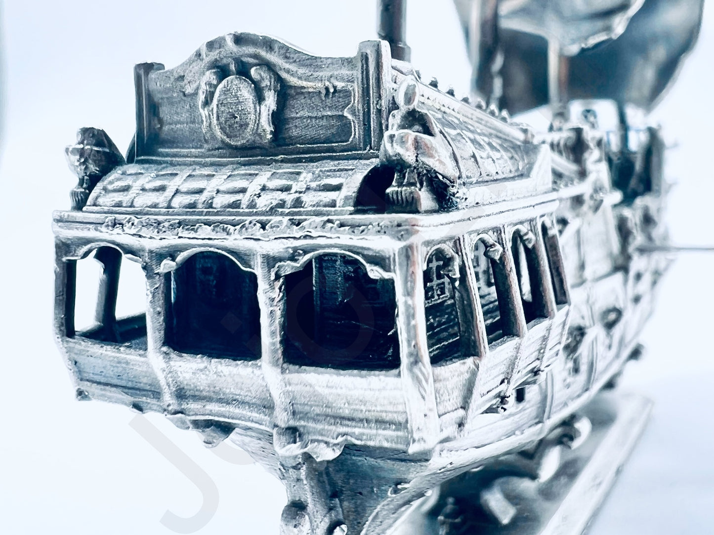 "Pirate Ship v2" .999+ Silver Statue, Hand Poured, Investment Casting, Custom Made [LIMITED MINTAGE: 100]