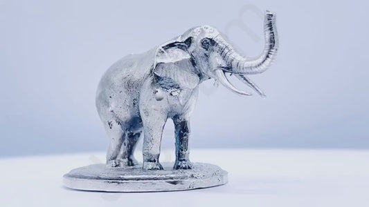 "Elephant" .999+ Silver Statue, Hand Poured, Investment Casting, Custom Made [LIMITED MINTAGE: 100]