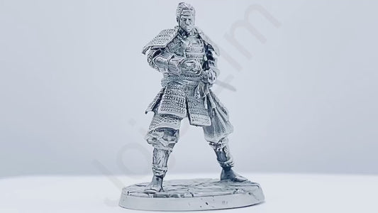 "Samurai " .999+ Silver Statue, Hand Poured, Investment Casting, Custom Made [LIMITED MINTAGE: 100]